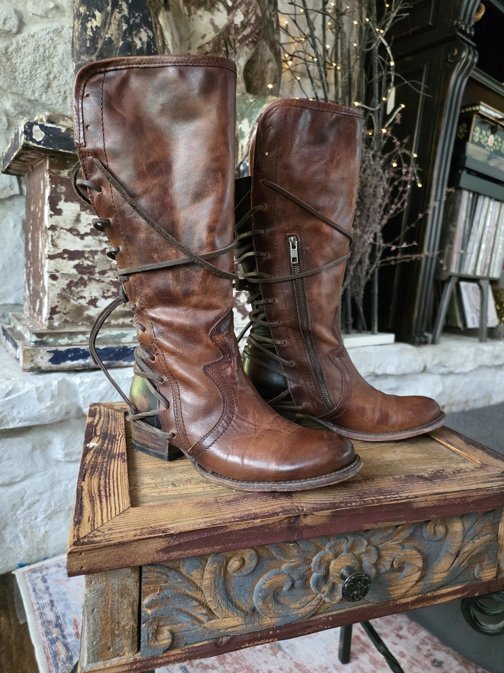 Freebird by Steven Brown Lace-Up Tall Leather Boots - Picture 11 of 11